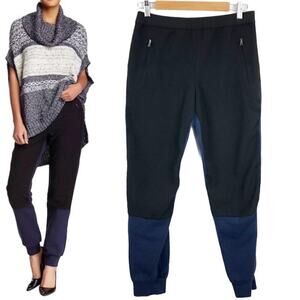 BCBGMaxAzria Gianni Black & Navy Contrast Colorblock Cargo Pants  Small